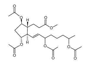 3,5-Bis(acetyloxy)-2-[3,7-bis(acetyloxy)-1-octenyl]cyclopentanepropanoic acid methyl ester Structure