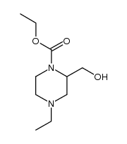 4-ethyl-2-hydroxymethyl-piperazine-1-carboxylic acid ethyl ester结构式