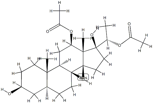 (17S,20S)-5α-Pregnane-3β,12β,14β,17,20-pentol 12,20-diacetate结构式