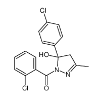 (2-chlorophenyl)-[5-(4-chlorophenyl)-5-hydroxy-3-methyl-4H-pyrazol-1-yl]methanone结构式