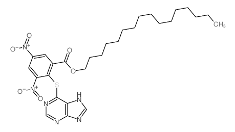 Benzoic acid, 3,5-dinitro-2-(1H-purin-6-ylthio)-, hexadecyl ester结构式
