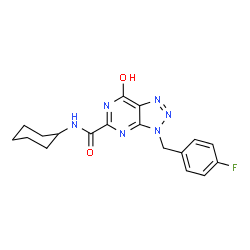 3H-1,2,3-Triazolo[4,5-d]pyrimidine-5-carboxamide, N-cyclohexyl-3-[(4-fluorophenyl)methyl]-4,7-dihydro-7-oxo- (9CI) Structure