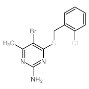 2-Pyrimidinamine,5-bromo-4-[[(2-chlorophenyl)methyl]thio]-6-methyl-结构式