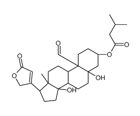 5,14-Dihydroxy-3β-(3-methyl-1-oxobutoxy)-19-oxo-5β-card-20(22)-enolide structure