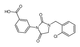 3-[3-[(2-chlorophenyl)methyl]-2,5-dioxoimidazolidin-1-yl]benzoic acid结构式