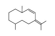(Z)-6,10-dimethyl-3-(propan-2-ylidene)cyclodec-1-ene结构式