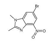 6-bromo-1,2-dimethyl-4-nitro-1H-benzimidazole结构式