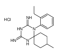 1,3,5-Triazaspiro(5.5)undeca-2,4-diene, 2,4-diamino-1-(2-ethylphenyl)- 9-methyl-, hydrochloride structure
