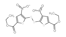ethyl 5-(5-ethoxycarbonyl-3-nitro-thiophen-2-yl)disulfanyl-4-nitro-thiophene-2-carboxylate Structure