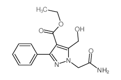 1H-Pyrazole-4-carboxylicacid, 1-(2-amino-2-oxoethyl)-5-(hydroxymethyl)-3-phenyl-,ethyl ester Structure