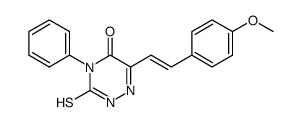 3-mercapto-6-(4-methoxystyryl)-4-phenyl-1,2,4-triazin-5(4H)-one结构式