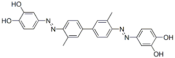 4,4'-[(3,3'-Dimethyl[1,1'-biphenyl]-4,4'-diyl)bis(azo)]bispyrocatechol结构式