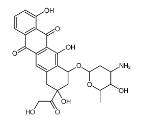 5,12-Naphthacenedione, 10-(3-amino-2,3,6-trideoxy-.alpha.-L-lyxo-hexopyranosyl)oxy-7,8,9,10-tetrahydro-1,8,11-trihydroxy-8-(hydroxyacetyl)-, (8S,10S)- Structure