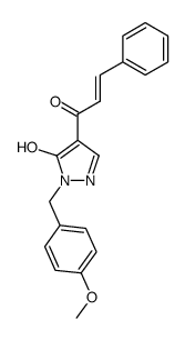 (2E)-1-[5-hydroxy-1-(4-methoxybenzyl)-1H-pyrazol-4-yl]-3-phenylprop-2-en-1-one结构式