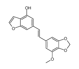 6-[2-(7-methoxy-1,3-benzodioxol-5-yl)ethenyl]-1-benzofuran-4-ol Structure