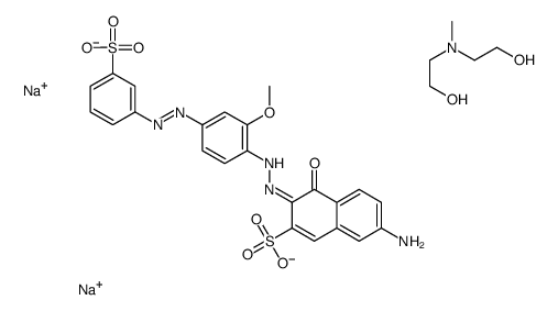 7-amino-4-hydroxy-3-[[2-methoxy-4-[(3-sulphophenyl)azo]phenyl]azo]naphthalene-2-sulphonic acid, sodium salt, compound with 2,2'-(methylimino)diethanol Structure