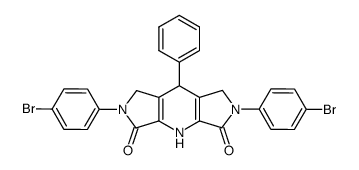 2,6-bis(4-bromophenyl)-8-phenyl-1,2,4,6,7,8-hexahydrodipyrrolo[3,4-b:3',4'-e]pyridine-3,5-dione Structure