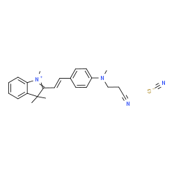 2-[2-[4-[(2-cyanoethyl)methylamino]phenyl]vinyl]-1,3,3-trimethyl-3H-indolium thiocyanate结构式