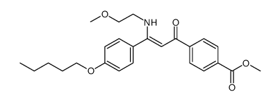 Benzoic acid, 4-[3-[(2-methoxyethyl)amino]-1-oxo-3-[4-(pentyloxy)phenyl]-2-propen-1-yl]-, methyl ester Structure