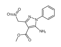 5-Amino-3-nitromethyl-1-phenyl-pyrazol-4-carbonsaeuremethylester Structure