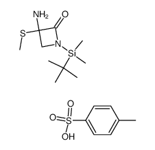 3-amino-1-(tert-butyldimethylsilyl)-3-(methylthio)azetidin-2-one 4-methylbenzenesulfonate结构式