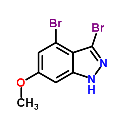 3,4-Dibromo-6-methoxy-1H-indazole结构式