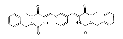 2-benzyloxycarbonylamino-3-[3-(2-benzyloxycarbonylamino-2-methoxycarbonyl-vinyl)-phenyl]-acrylic acid methyl ester Structure