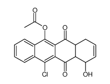12-acetoxy-5-chloro-7-hydroxy-6a,7,10,10a-tetrahydronaphthacene-6,11-dione结构式