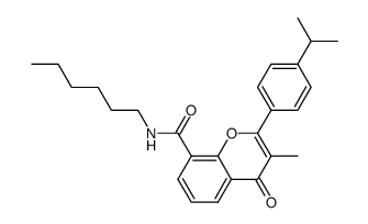 4'-isopropyl-3-methylflavone-8-carboxylic acid N-n-hexylamide结构式