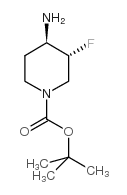 反式-4-氨基-3-氟哌啶-1-羧酸叔丁酯结构式
