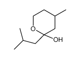 4-methyl-2-(2-methylpropyl)oxan-2-ol结构式
