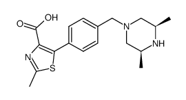 5-(4{[(3R,5S)-3,5-dimethyl-1-piperazinyl]methyl}phenyl)-2-methyl-1,3-thiazole-4-carboxylic acid Structure