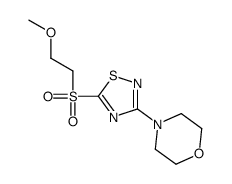 4-[5-(2-methoxyethylsulfonyl)-1,2,4-thiadiazol-3-yl]morpholine结构式