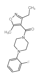 Methanone, (3-ethyl-5-methyl-4-isoxazolyl)[4-(2-fluorophenyl)-1-piperazinyl] Structure