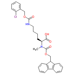 N6-{[(2-Chlorobenzyl)oxy]carbonyl}-N2-[(9H-fluoren-9-ylmethoxy)carbonyl]-N2-methyl-L-lysine结构式