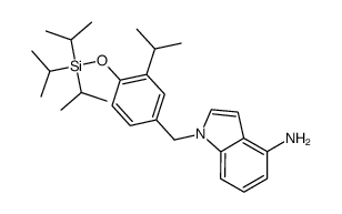 1-(3-isopropyl-4-triisopropylsilanyloxybenzyl)-1H-indol-4-ylamine结构式