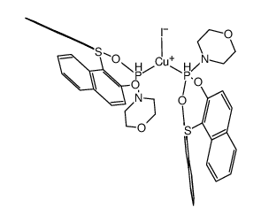 [CuI(4-(dinaphtho[2,1-d:1',2'-g][1,3,6,2]dioxathiaphosphocin-4-yl)morpholine)2]结构式