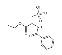 2-Benzamido-3-chlorsulfonyl-propionsaeure-aethylester结构式