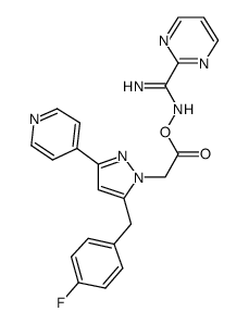 N-({2-[5-(4-fluorobenzyl)-3-pyridin-4-yl-1H-pyrazol-1-yl]acetyl}oxy)pyrimidine-2-carboximidamide结构式