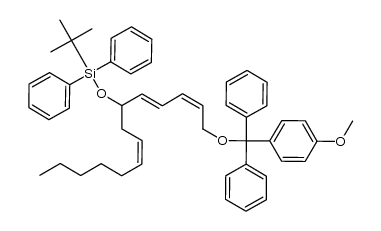 6-[(tert-butyldiphenylsilyl)oxy]-1-[diphenyl(4-methoxyphenyl)methoxy]-2,4,8-tetradecatriene结构式
