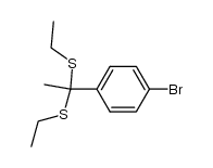 (1-(4-bromophenyl)ethane-1,1-diyl)bis(ethylsulfane)结构式