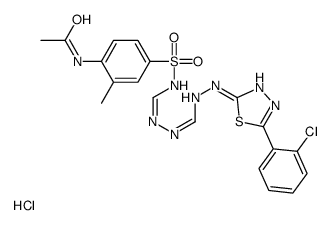 N-[4-[(E)-[2-[(E)-[[5-(2-chlorophenyl)-1,3,4-thiadiazol-2-yl]hydrazinylidene]methyl]hydrazinyl]methylideneamino]sulfonyl-2-methylphenyl]acetamide,hydrochloride结构式