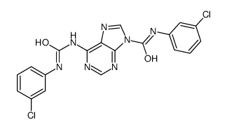 N-(3-chlorophenyl)-6-[(3-chlorophenyl)carbamoylamino]purine-9-carboxamide结构式