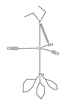 dicarbonyl(η2-diethylthiophosphinito)(tricyclohexylphosphane)cobalt(I) Structure