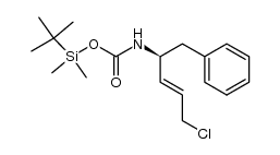 N-(tert-butyldimethylsilyloxycarbonyl)-4-amino-1-chloro-5-phenyl-2-pentene结构式