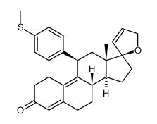 (17R)-11β-[4-(methylthio)-phenyl]-spiro-(estra-4,9-dien-17,-2'(5H)-furan)-3-one Structure