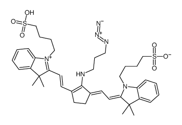 4-[2-[(E)-2-[(3E)-2-(3-azidopropylamino)-3-[(2Z)-2-[3,3-dimethyl-1-(4-sulfobutyl)indol-2-ylidene]ethylidene]cyclopenten-1-yl]ethenyl]-3,3-dimethylindol-1-ium-1-yl]butane-1-sulfonate结构式