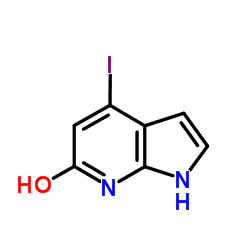 4-Iodo-1,7-dihydro-6H-pyrrolo[2,3-b]pyridin-6-one结构式