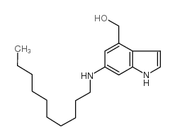 6-(N-癸氨基)-4-羟基甲基吲哚结构式