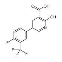 5-[4-fluoro-3-(trifluoromethyl)phenyl]-2-oxo-1H-pyridine-3-carboxylic acid结构式